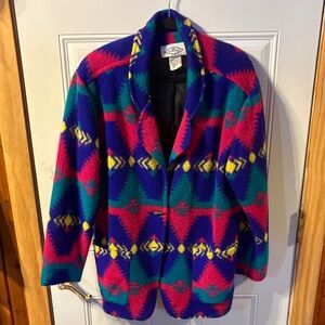 DWSP 90s Southwest Aztec “Fleece”Jacket Made in USA /Large